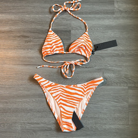 Zebra pop cheeky Bottom with string top swimsuit set. - Picture 9 of 15